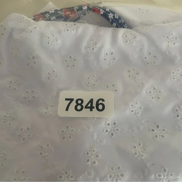 Frankie's Bikinis White One Piece with Floral Trim - Picture 7 of 7